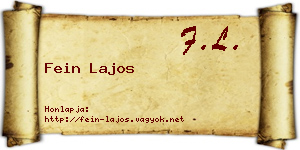 Fein Lajos névjegykártya